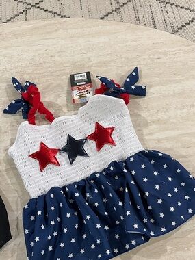 A doggies perfect outfit! Red White & Blue Star dress